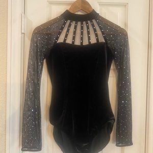 Weissman Adult Medium - Velvet Rhinestone Custom Dance Leotard